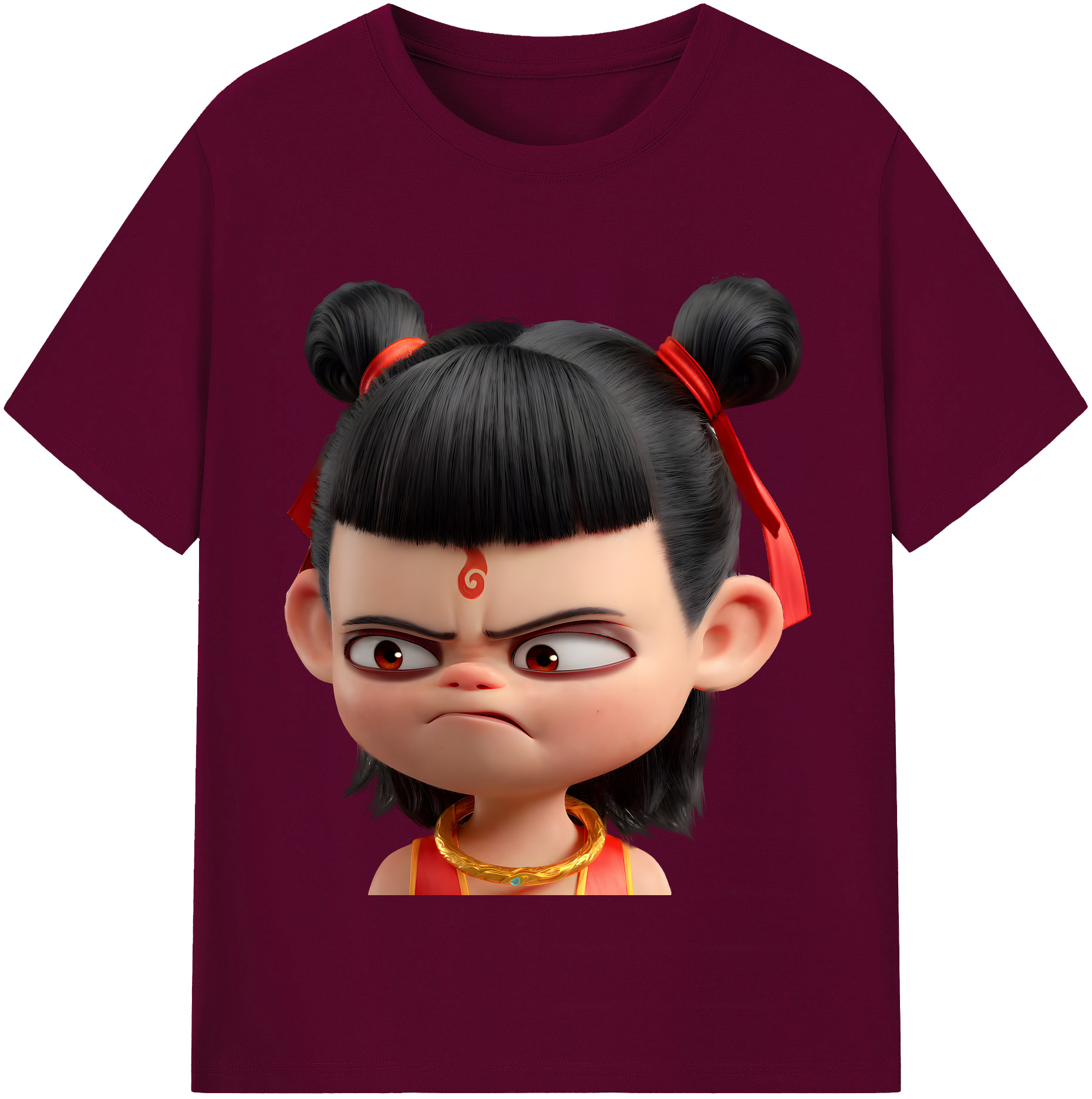 （画像用） Ne Zha 2 ナタ 魔童の大暴れ レディースカジュアルプリントTシャツ（綿100％）